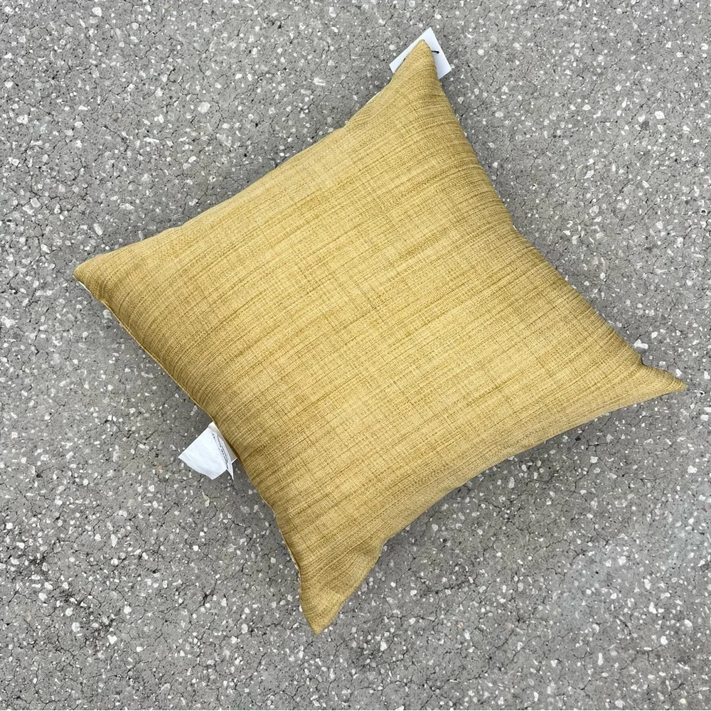 NEW Canaan Feather Throw Pillow Swirl Yellow Gray